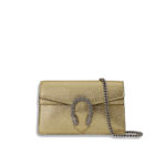Gucci Dionysus Super Mini Metallic Leather Shoulder Gold Bag