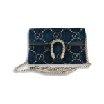 Gucci Dionysus Super Mini Velvet Shoulder Blue Bag