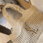 Saint Laurent Icare Raffia Shopping Naturel & Brown Gold Bag - Image 5