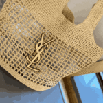 Saint Laurent Icare Raffia Shopping Naturel & Brown Gold Bag - Image 6