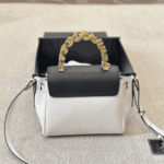 Versace La Medusa White Black Leather Shoulder Bag - Image 2
