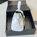 Versace La Medusa White Grained Leather Tote Bag with Gold Hardware - Image 2