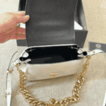 Versace La Medusa White Black Leather Shoulder Bag - Image 4