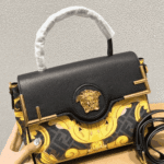 Versace x Fendi Fendace La Medusa Medium Bag Black Gold Hardware - Image 3