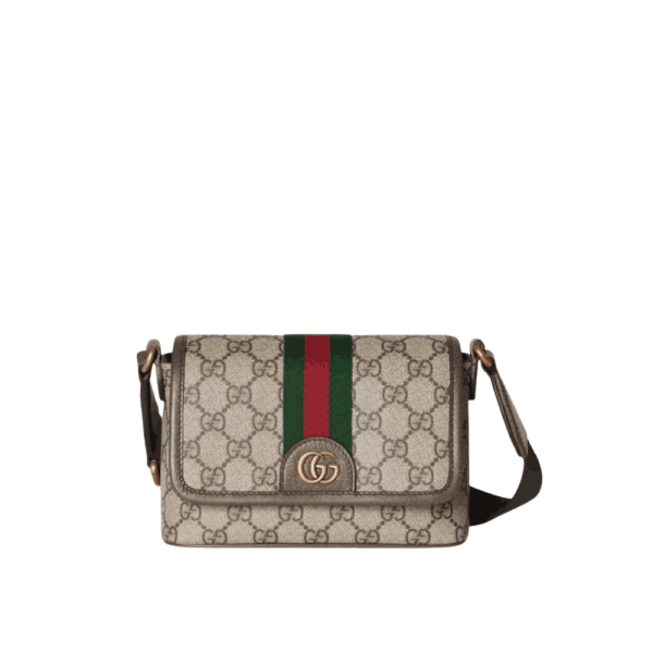 Gucci Ophidia Mini GG Crossbody Bag Beige & Dark Brown