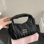Miu Miu Wander Matelasse Hobo Black Bag - Image 2