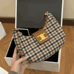 Celine Ava Triomphe Bag in Tartan Textile - Image 4