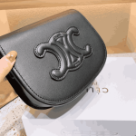 Celine Folco Triomphe Smooth Leather Crossbody Bag - Image 4