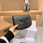 Celine Folco Triomphe Smooth Leather Crossbody Bag - Image 5