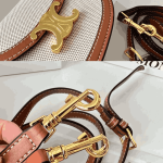Celine Mini Besace Cléa Triomphe Canvas & Leather Bag - Image 5