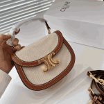 Celine Mini Besace Cléa Triomphe Canvas & Leather Bag - Image 7