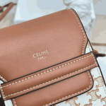 Celine Phone Pouch With Flap in Triomphe Canvas & Beige - Image 4