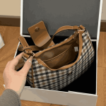 Celine Ava Triomphe Bag in Tartan Textile - Image 5