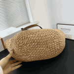 Celine Triomphe Panier Raffia Tote Bag Palm Tan - Image 4