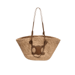 Celine Triomphe Panier Raffia Tote Bag Palm Tan
