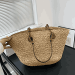 Celine Triomphe Panier Raffia Tote Bag Palm Tan - Image 5