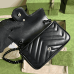 Gucci GG Marmont Monochrome Chain Belt Bag Black Leather - Image 5