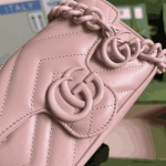 Gucci GG Marmont Monochrome Chain Belt Bag Pink Leather - Image 2