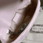 Gucci GG Marmont Monochrome Chain Belt Bag Pink Leather - Image 3