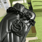Gucci GG Marmont Chain Belt Bag Black Leather - Image 4