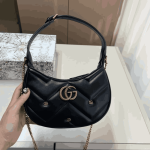 Gucci GG Marmont Half Moon Mini Bag Black Leather - Image 2