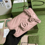 Gucci GG Marmont Monochrome Chain Belt Bag Pink Leather - Image 4