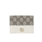 Gucci GG Marmont Bi-Colour Card Case Wallet Beige & Ebony