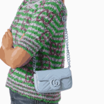 Gucci GG Marmont Chain Belt Bag Blue Leather - Image 9