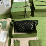 Gucci GG Marmont Chain Belt Bag Black Leather - Image 7