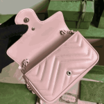 Gucci GG Marmont Monochrome Chain Belt Bag Pink Leather - Image 6