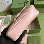 Gucci GG Marmont Monochrome Chain Belt Bag Pink Leather - Image 5