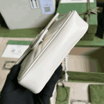 Gucci GG Marmont Monochrome Chain Belt Bag White Leather - Image 4
