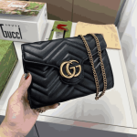 Gucci GG Marmont Chain Wallet Clutch Bag Black - Image 2