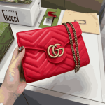 Gucci GG Marmont Chain Wallet Clutch Bag Red - Image 2