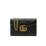 Gucci GG Marmont Chain Wallet Clutch Bag Black