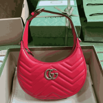 Gucci GG Marmont Half Moon Mini Bag Red Leather - Image 4