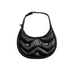 Gucci GG Marmont Half Moon Mini Bag Black Leather