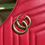 Gucci GG Marmont Half Moon Mini Bag Red Leather - Image 6