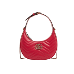 Gucci GG Marmont Half Moon Mini Bag Red Leather