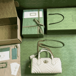 Gucci GG Marmont Small Top Handle Bag White Leather - Image 2