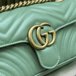 Gucci GG Marmont Matelassé Shoulder Bag Green Leather - Image 4