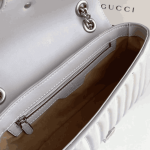 Gucci GG Marmont Mini Shoulder Bag Grey Matelassé Leather - Image 2