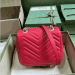 Gucci GG Marmont Mini Bag Red Leather - Image 4