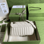 Gucci GG Marmont Mini Shoulder Bag White Matelassé Leather 23cm - Image 2