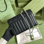Gucci GG Marmont Mini Matelassé Black Leather Chain Bag - Image 3