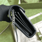 Gucci GG Marmont Mini Matelassé Black Leather Chain Bag - Image 5