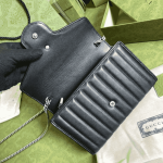 Gucci GG Marmont Mini Matelassé Black Leather Chain Bag - Image 7
