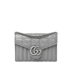 Gucci GG Marmont Mini Matelassé Shoulder Bag Grey