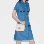 Gucci GG Marmont Mini Square Shoulder Bag White Leather - Image 5