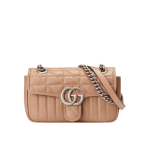 Gucci GG Marmont Mini Shoulder Bag Beige Matelassé Leather